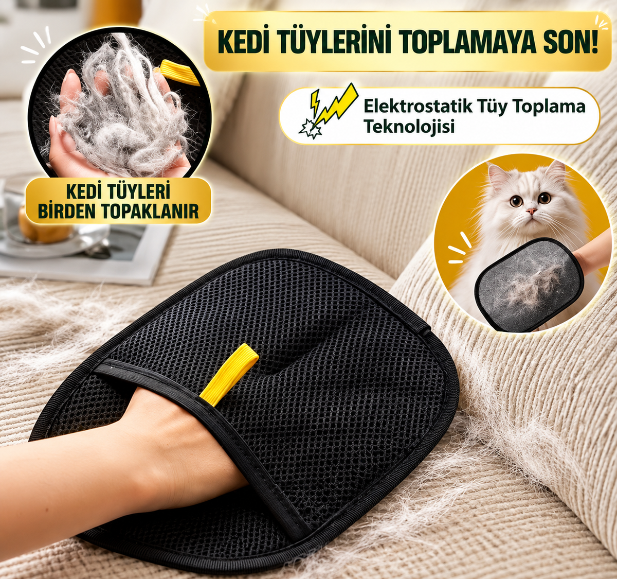 Kedi tüylerini toplamaya son