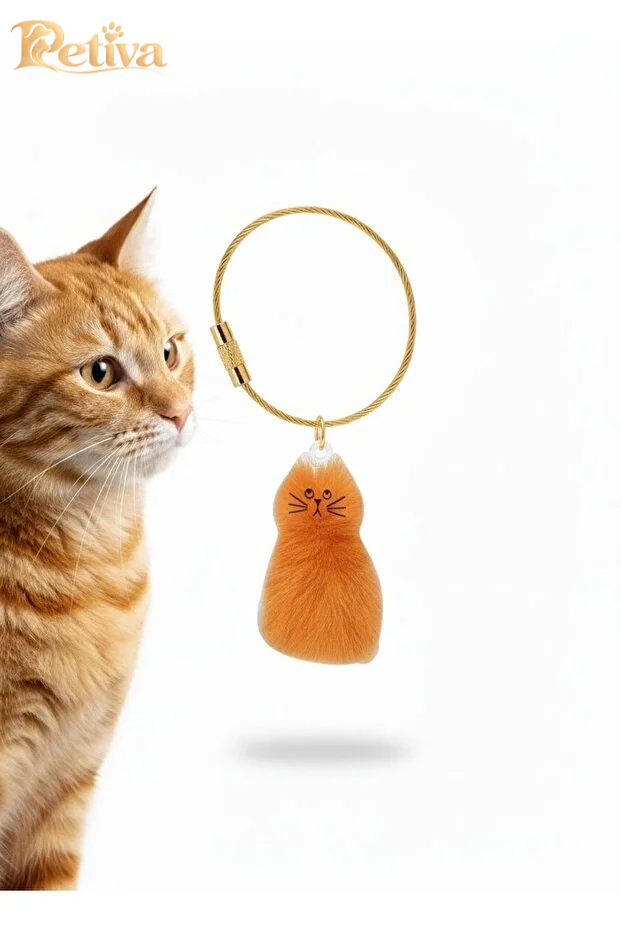 Kedi hatıra anahtarlığı tüy dolu