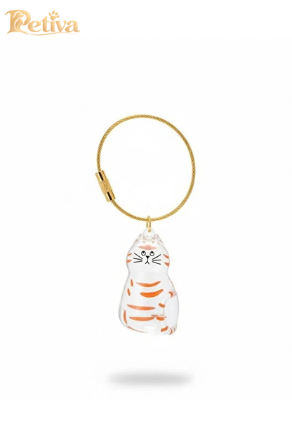 Kedi hatıra anahtarlığı şeffaf