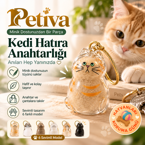 Petiva Kedi Hatıra Anahtarlığı
