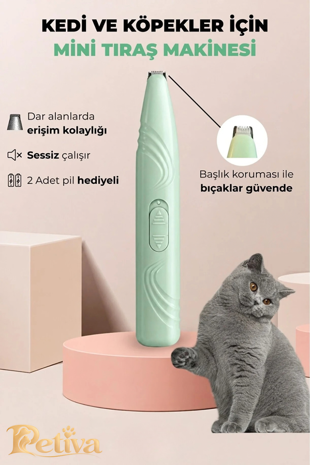 Kedi ve köpekler için mini tıraş makinesi