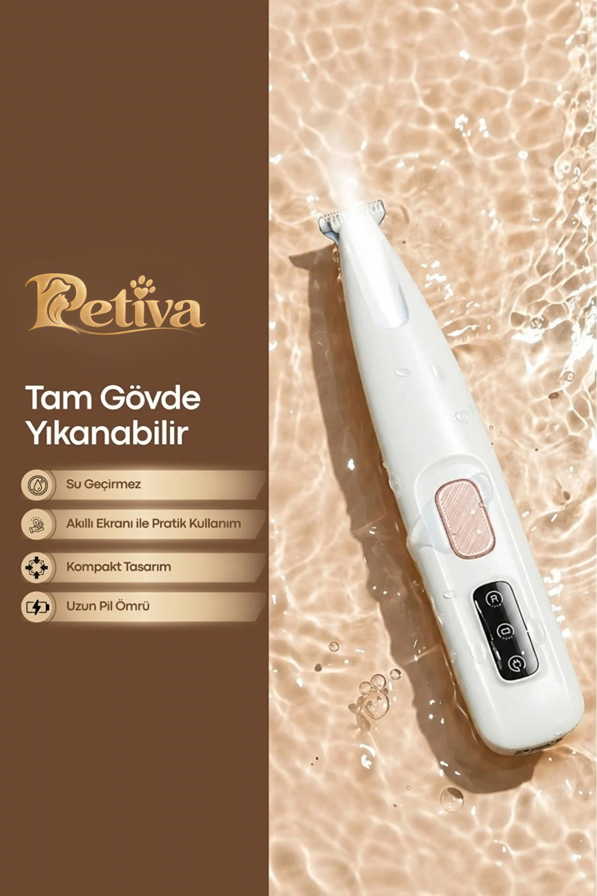 Tam gövde yıkanabilir, su geçirmez