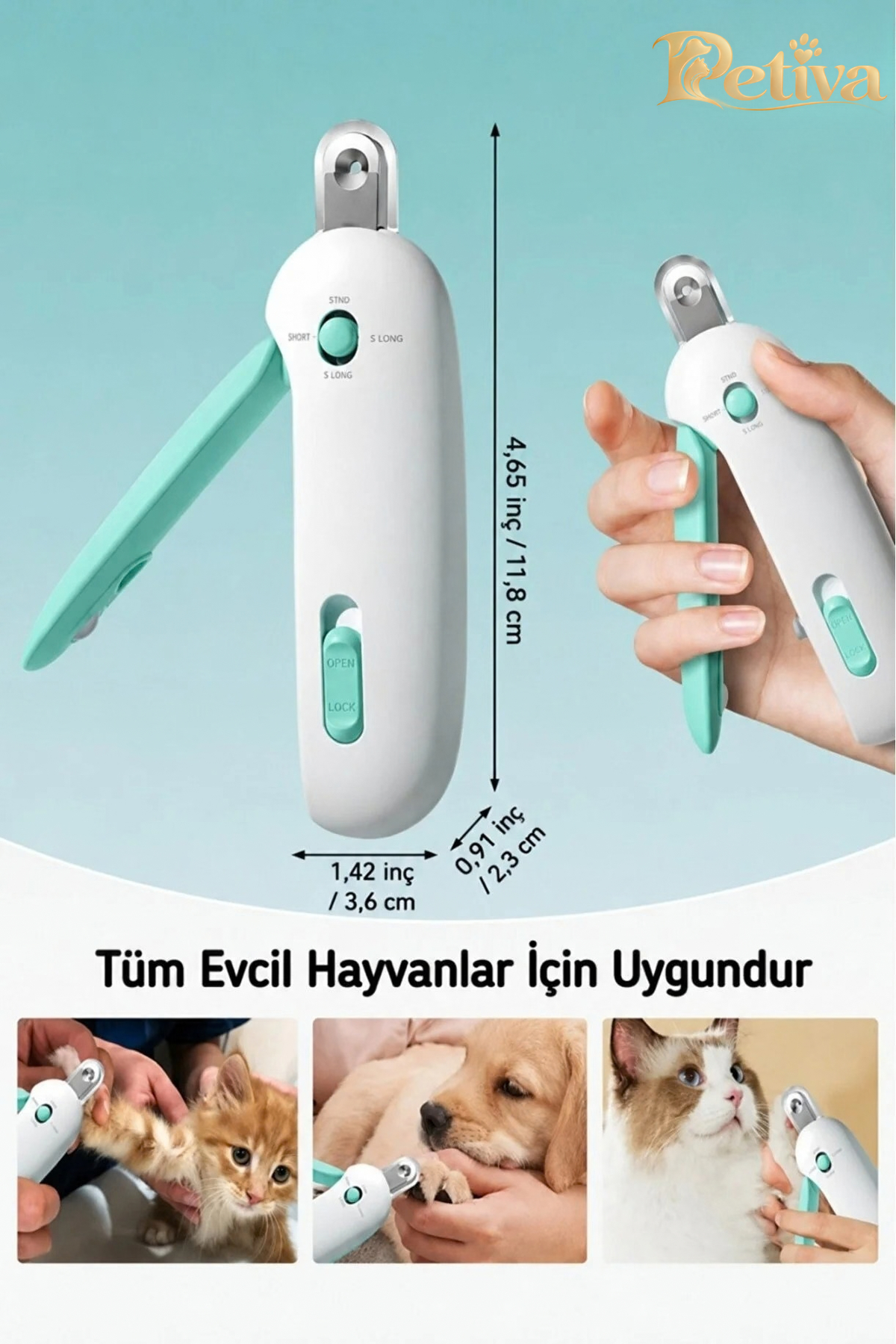 Ölçüler ve tüm evcil hayvanlar için uygun